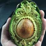 image for Carved art within an avocado.