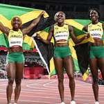 image for Jamaica take Gold, Silver and Bronze in Women’s 100m final. Tokyo Olympics 2021.