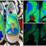 image for I painted some steamed hams shoes, aurora borealis glows in the dark.