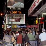 image for New Yorkers watching the Seinfeld finale in Times Square, 1999.