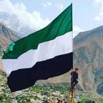 image for Flag of the Northern Alliance raised in Panjshir, Afghanistan today. Start of anti-Taliban alliance.