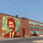 image for Alex Trebek Mural in his memory painted in Sudbury, where he was born and raised.