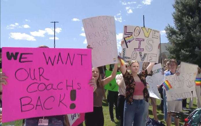 image for Students walk out of class in protest of school forcing gay coach to quit