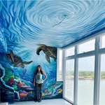 image for Ocean Ceiling Mural I painted this summer.