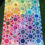 image for 2000+ pieces of fabric hand sewn over & months to create this rainbow beauty. My best quilt by far!