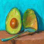 image for “Avocado & Spoon” oil painting by me