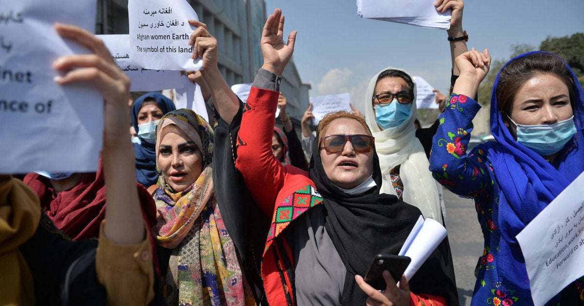 image for Women march in Kabul to demand role in Taliban government