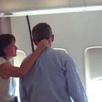 image for George W. Bush being consoled by nurse Cindy Wright onboard the Air Force One, September 11th 2001