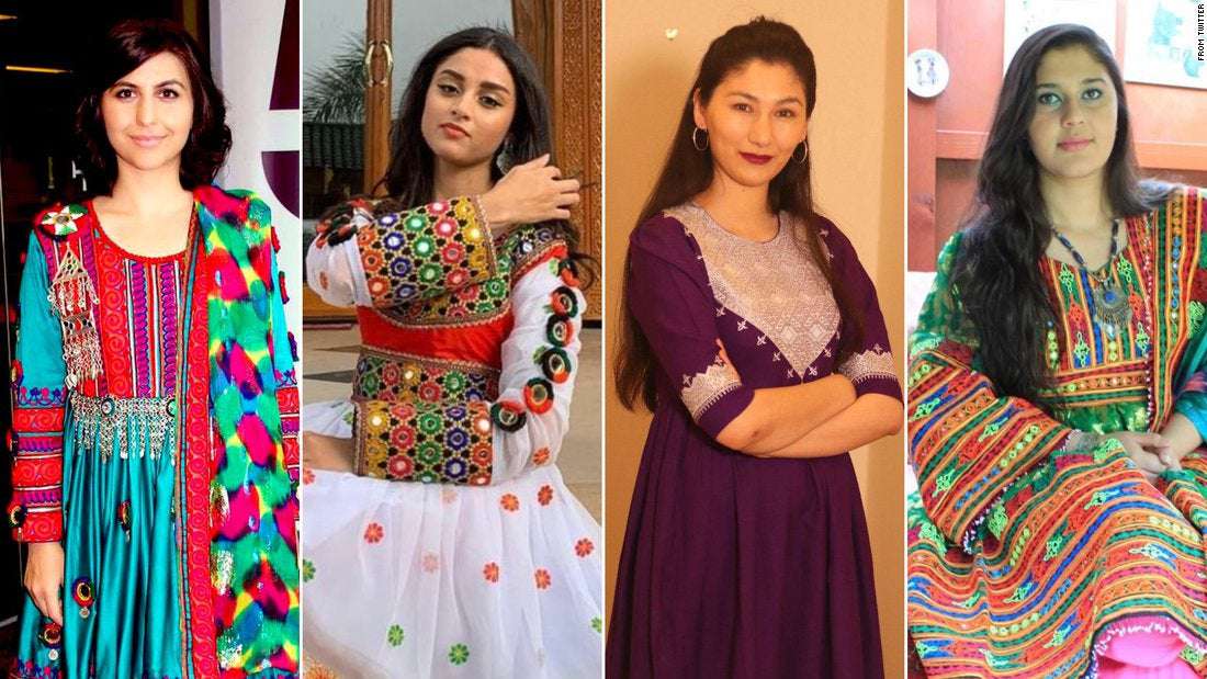 image for Afghan women are sharing photos of dresses to protest the Taliban's black hijab mandate