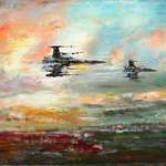 image for X-Wing Fighters landscape oil painting by me