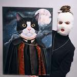 image for Me and my original painting of a cat as a vampire