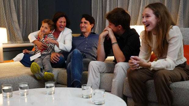 image for Justin Trudeau's Liberals win third term but fall short of securing majority