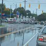 image for Trump "Unity Bridge" crashed into telephone pole. Flint Mi, 9/22/2021