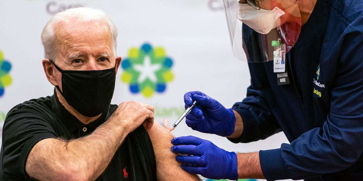 image for Biden got his coronavirus booster on live TV while taking reporters' questions