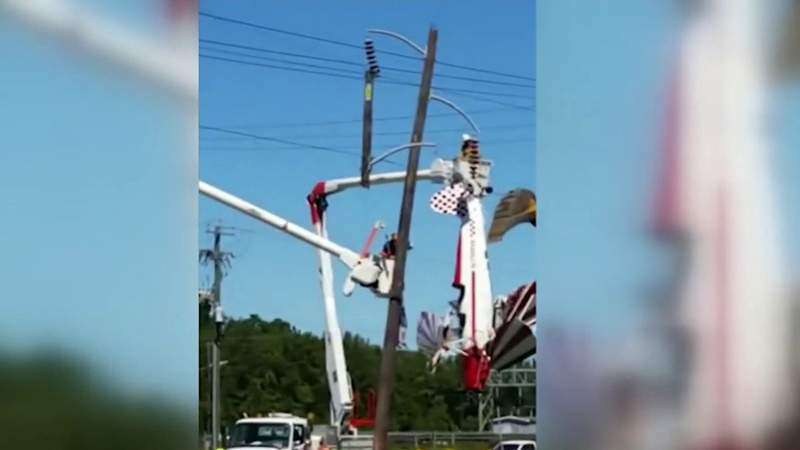 image for Florida pilot left dangling for hours when plane gets caught in power lines