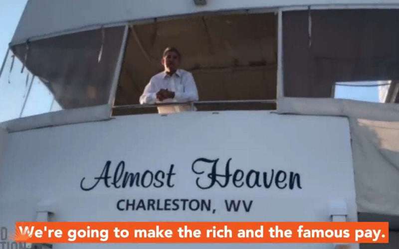 image for ‘We're Going to Make the Rich Pay,’ Joe Manchin Tells Protesters From His Yacht