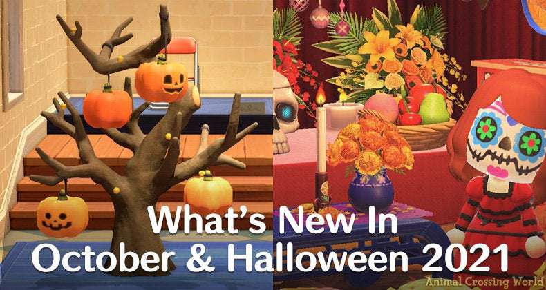 image for What's New In October & Halloween 2021 For Animal Crossing: New Horizons (New Spooky Items)