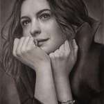 image for This is a portrait drawing of Anne Hathaway. It took me 36 hours to finish.