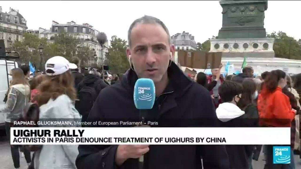 image for Paris demonstrators demand EU ban products linked to Uighur slave labour