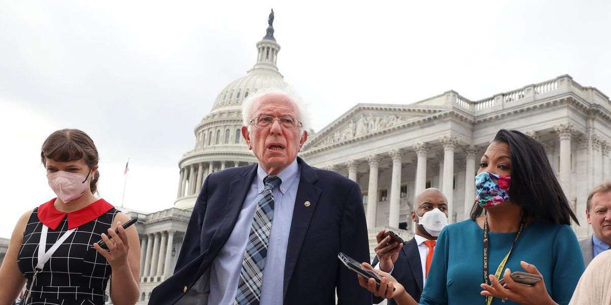 image for Bernie Sanders just spent 15 minutes lambasting Joe Manchin and Kyrsten Sinema for holding up the Democrats' reconciliation bill, accusing them of 'sabotage'