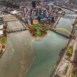 image for Two rivers merge in Pittsburgh