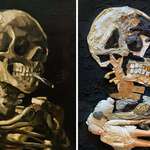 image for Recreation of Van Gogh’s smoking skull that my dog, Finn and I did yesterday!