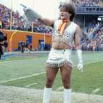 image for Robin Williams as the First Male Cheerleader for the Denver Broncos in 1979.
