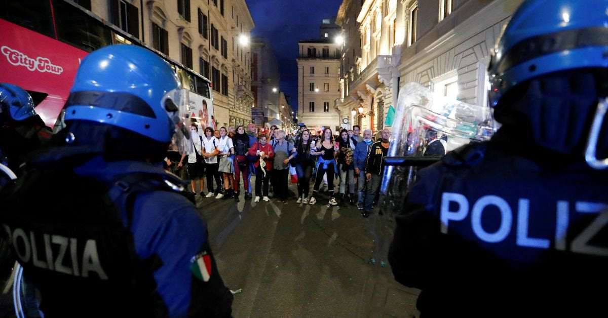 image for Italian police arrest far-right party leaders after anti-vax riot