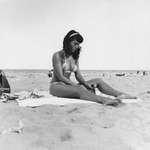 image for Bettie Page at the beach 1954