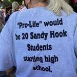 image for Woman wearing a “pro-life” sweatshirt
