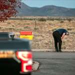 image for Alec Baldwin in parking lot outside Santa Fe County Sheriff's Office, after "Rust" set incident