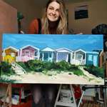 image for Hi Reddit, I'm an oil painter. Heres my most recent work of Coldingham Bay Beach Huts in Scotland