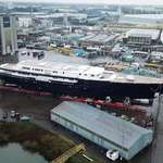image for Jeff Bezos superyacht spotted for first time at Dutch shipyard.