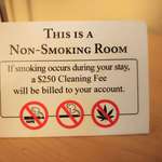 image for This hotel includes vapes and marijuana on their no smoking sign