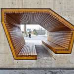 image for Bench through a concrete wall