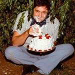 image for Johnny Cash eating cake, 1971.