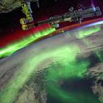 image for A massive display of the Northern Lights yesterday. Here it is as photographed by the ISS.