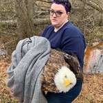 image for I’m a rescuer for a raptor rehab, and I got the call for this guy in the middle of me dying my hair.