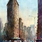 image for I did some watercolor painting at the Flat Iron building in NYC