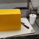 image for I don't know who needed to see a 42 lb / 19 kg block of cheddar today, but here it is.