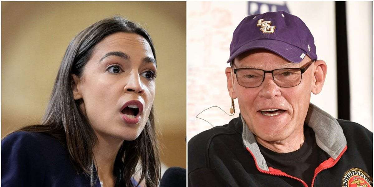 image for Rep. Alexandria Ocasio-Cortez slammed James Carville, saying 'wokeness' is 'a term almost exclusively used by older people these days'