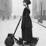 image for Think you're living in the future with your elscooter? Lady Florence Norman scooting to work in 1916