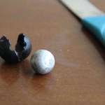 image for Steel core inside of a "rubber" bullet used by police.