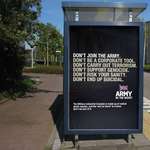 image for Unauthorized anti-military ad seen in London