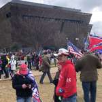 image for January 6th protestors with confederate flags in front of the Museum of African American History