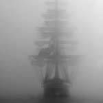 image for A ghostly yet mesmerizing image of a ship from 1900s.
