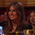image for Melania Trump with a genuine smile at Donald Trump's roast