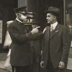 image for A Policeman In San Francisco Scolds A Man For Not Wearing A Mask During The 1918 Influenza Pandemic
