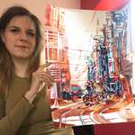image for I painted Amsterdam area next to Utrechtsestraat with watercolors on 42x56cm paper