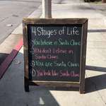 image for "4 Stages of Life"- sign outside craft shop in S. Pasadena, CA